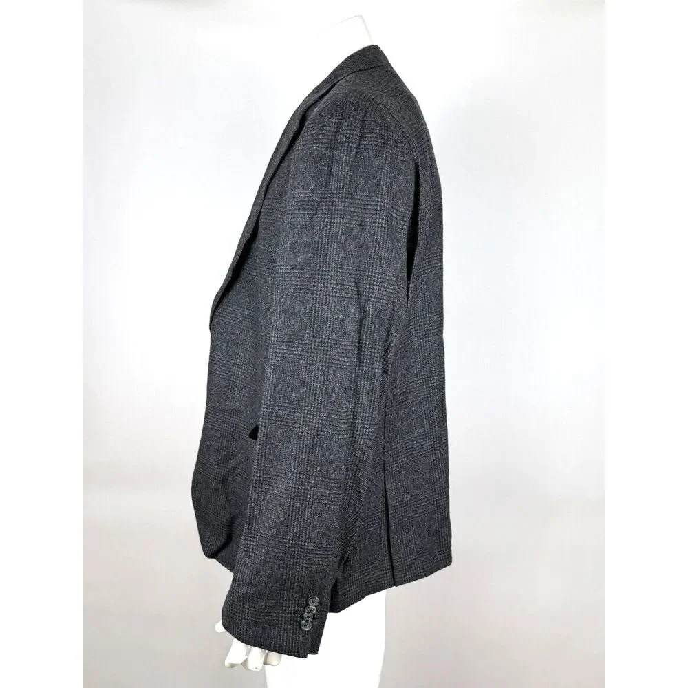 Proper Cloth Bedford Jacket Men 54/3XL? NWOT Gray Glen Plaid Unlined‎ Pockets